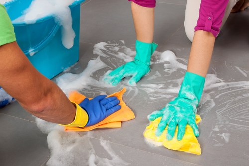 Carpet cleaning equipment prepared for a domestic service appointment