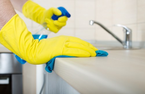Domestic cleaning and carpet care in a furnished room